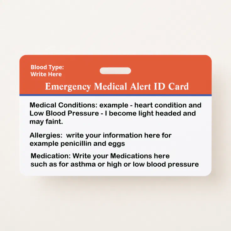 Emergency Id Card